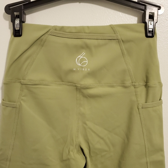 66vibes double strap mint green Yoga Leggings L/6 - Picture 3 of 5